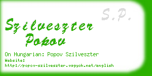 szilveszter popov business card